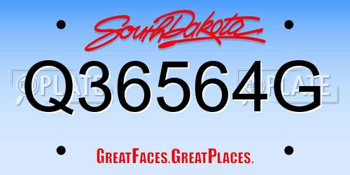 Q36564G South Dakota License Plate