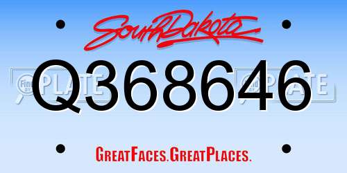 Q368646 South Dakota License Plate