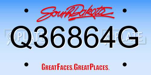 Q36864G South Dakota License Plate