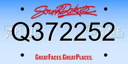 Q372252 South Dakota License Plate