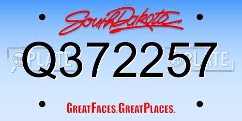 Q372257 South Dakota License Plate