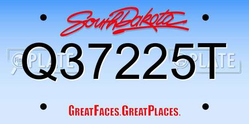 Q37225T South Dakota License Plate