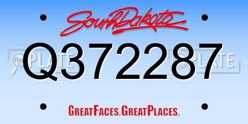 Q372287 South Dakota License Plate