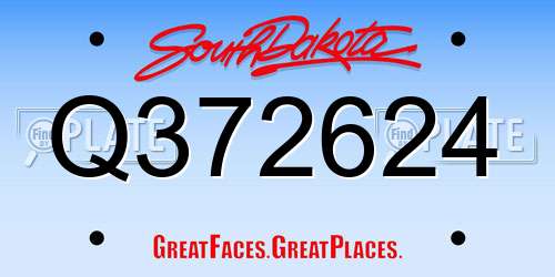 Q372624 South Dakota License Plate
