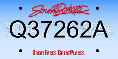 Q37262A South Dakota License Plate