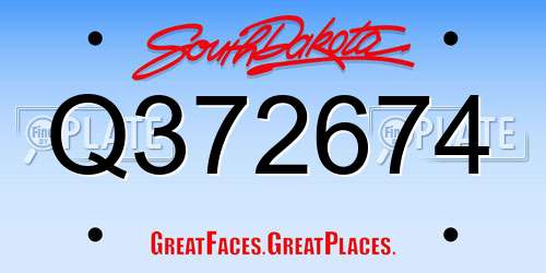 Q372674 South Dakota License Plate