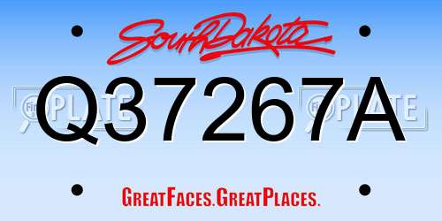 Q37267A South Dakota License Plate