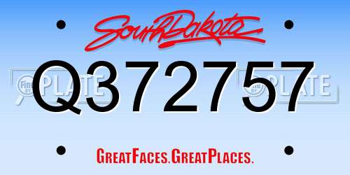 Q372757 South Dakota License Plate