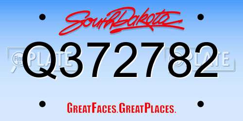 Q372782 South Dakota License Plate