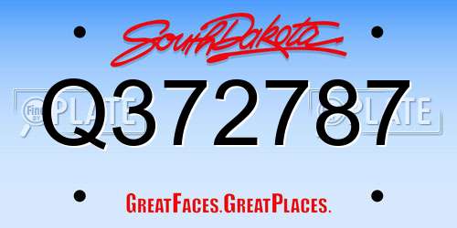Q372787 South Dakota License Plate