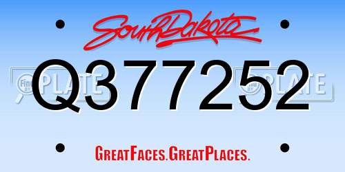 Q377252 South Dakota License Plate