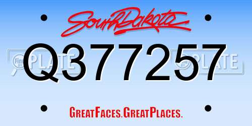 Q377257 South Dakota License Plate