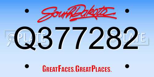Q377282 South Dakota License Plate