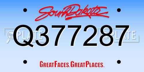 Q377287 South Dakota License Plate