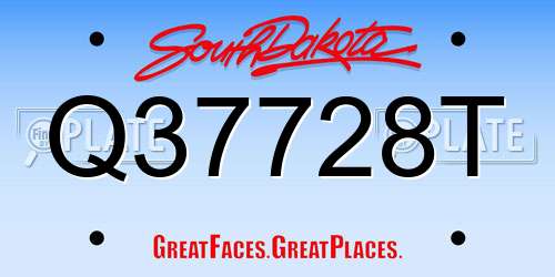 Q37728T South Dakota License Plate