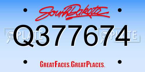 Q377674 South Dakota License Plate