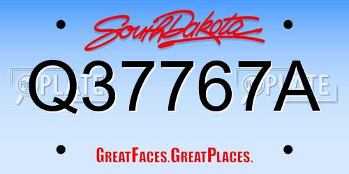 Q37767A South Dakota License Plate