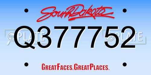 Q377752 South Dakota License Plate