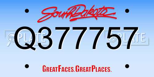 Q377757 South Dakota License Plate