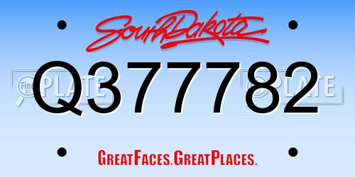 Q377782 South Dakota License Plate