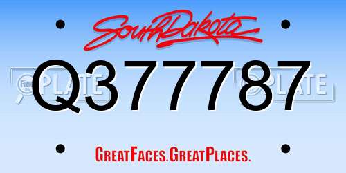 Q377787 South Dakota License Plate