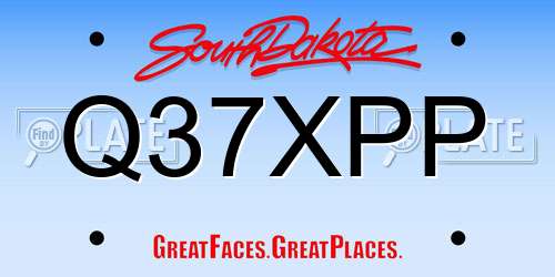 Q37XPP South Dakota License Plate