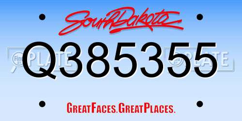 Q385355 South Dakota License Plate