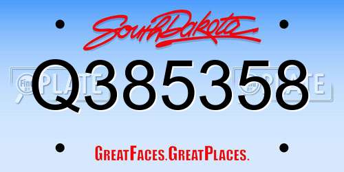 Q385358 South Dakota License Plate