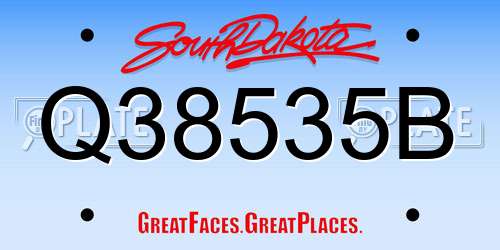 Q38535B South Dakota License Plate