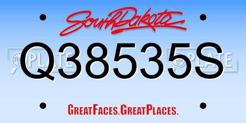 Q38535S South Dakota License Plate