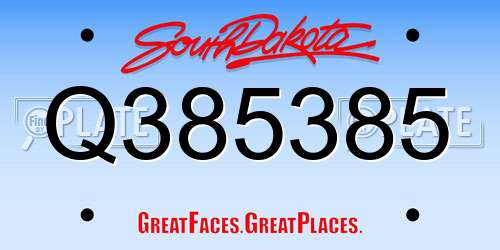 Q385385 South Dakota License Plate