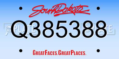 Q385388 South Dakota License Plate