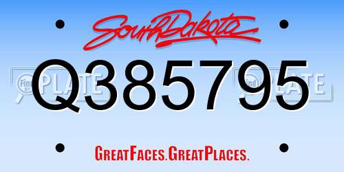 Q385795 South Dakota License Plate