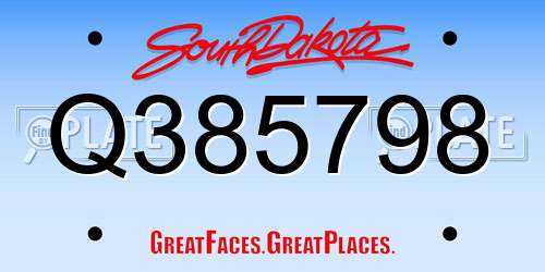 Q385798 South Dakota License Plate