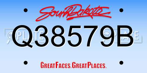 Q38579B South Dakota License Plate