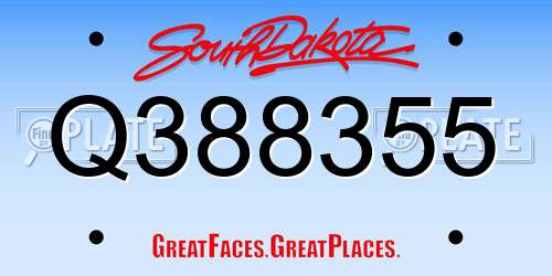 Q388355 South Dakota License Plate