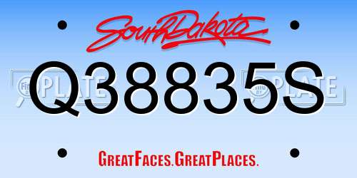 Q38835S South Dakota License Plate