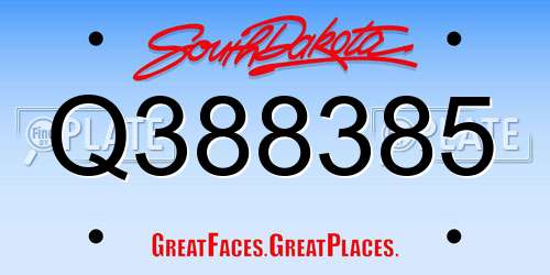 Q388385 South Dakota License Plate