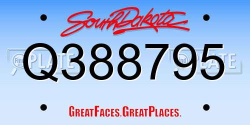 Q388795 South Dakota License Plate
