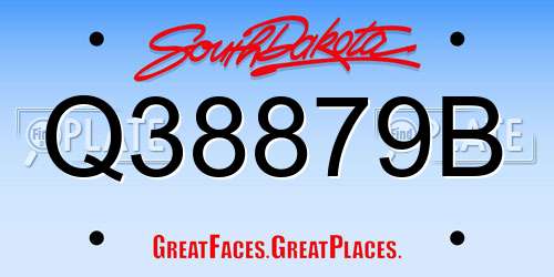 Q38879B South Dakota License Plate