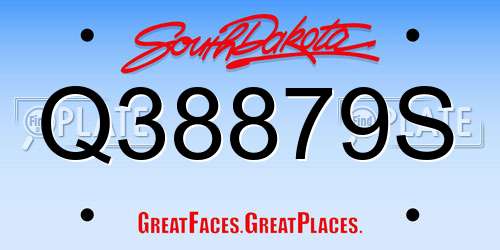 Q38879S South Dakota License Plate
