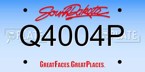 Q4004P South Dakota License Plate