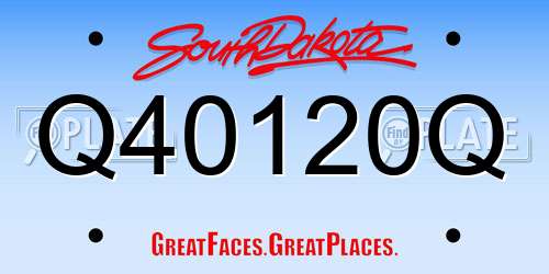 Q40120Q South Dakota License Plate