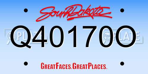 Q40170O South Dakota License Plate