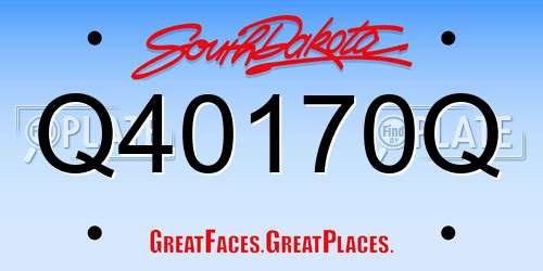 Q40170Q South Dakota License Plate