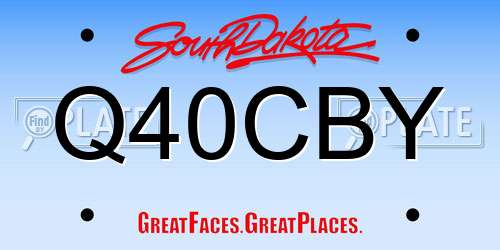 Q40CBY South Dakota License Plate