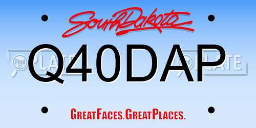Q40DAP South Dakota License Plate