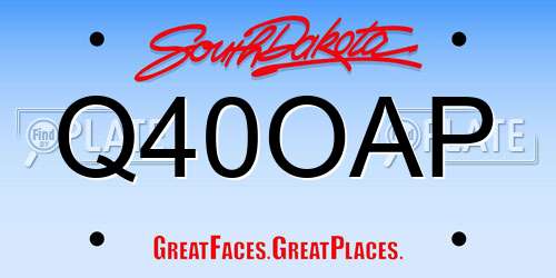 Q40OAP South Dakota License Plate