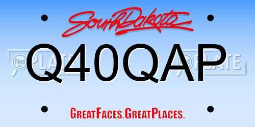 Q40QAP South Dakota License Plate
