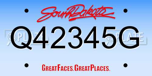 Q42345G South Dakota License Plate